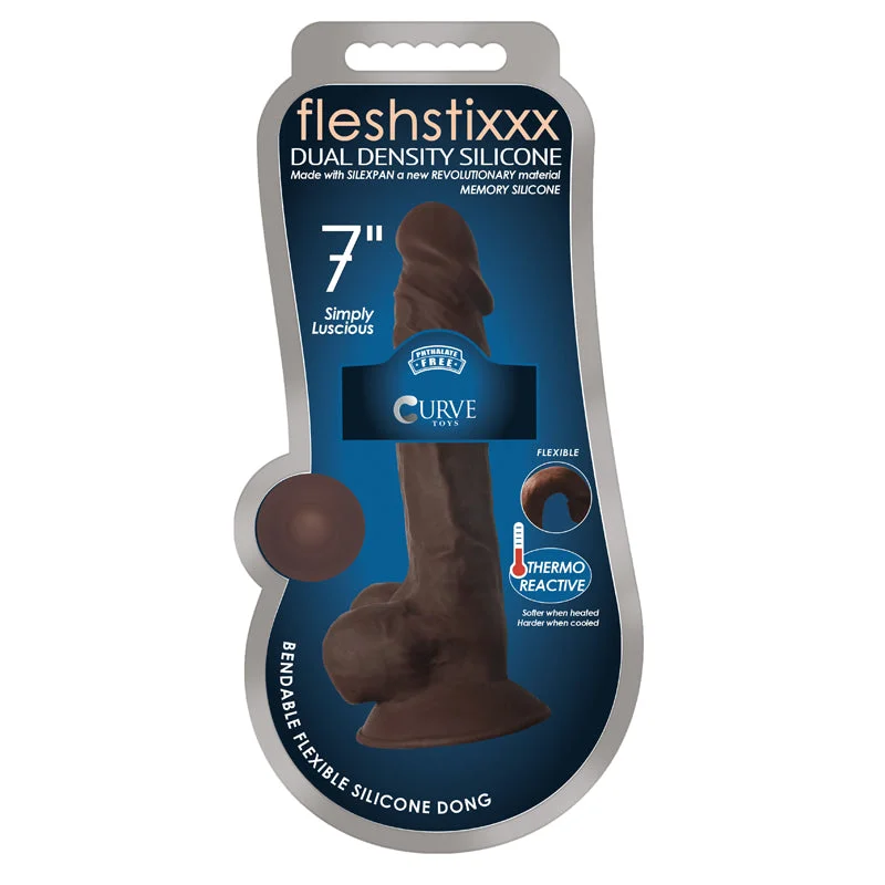 red-dildo-Fleshstixxx 7in Silicone Dildo With Ballschocolate