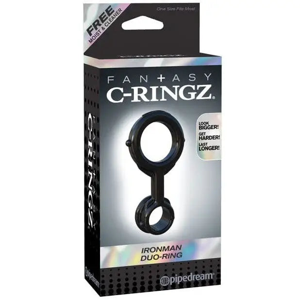 cock ring hollow-Fantasy C Ringz Ironman Duo Ring - Black