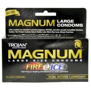 Prostate massagers for men-Trojan Magnum Fire And Ice - 10 Pack