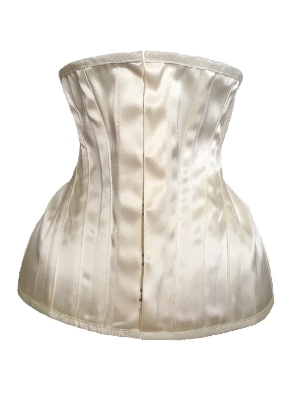 Corset for sculpted figure-Bridal Extreme Underbust Corset in Ivory Satin