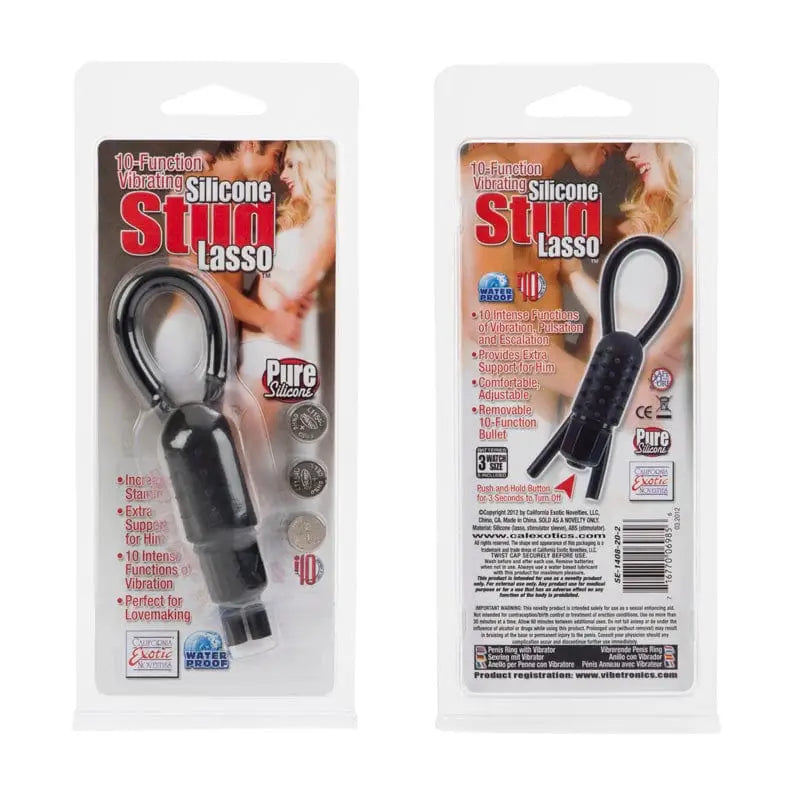 cock ring approved-Stud Lasso Vibrating Silicone Black