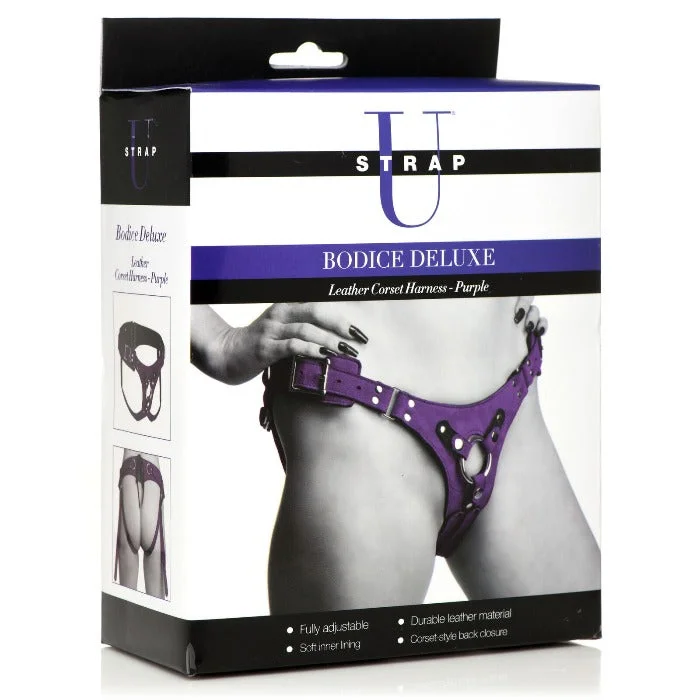 Sex toys with flexible tips-U Strap ''Bodice'' Deluxe Harness -Purple