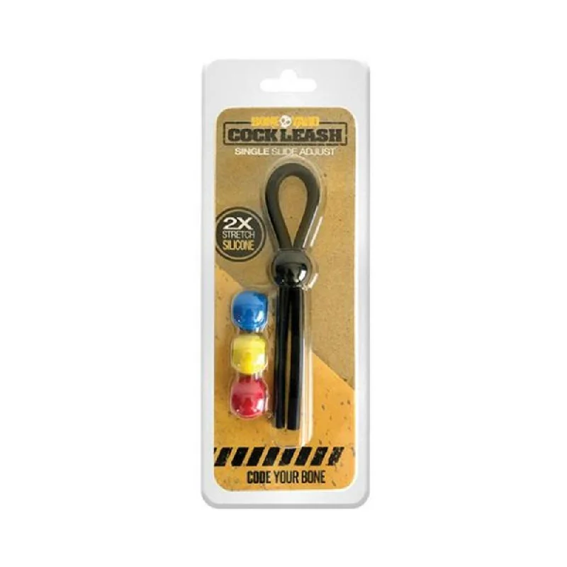 cock ring button control-Boneyard Single Cock Leash Black