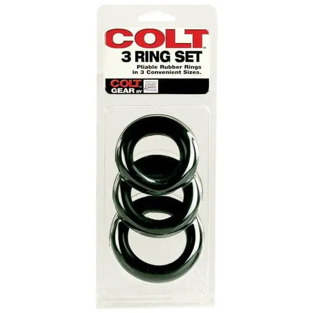 cock ring loose fit-Colt 3 Ring Set - Black