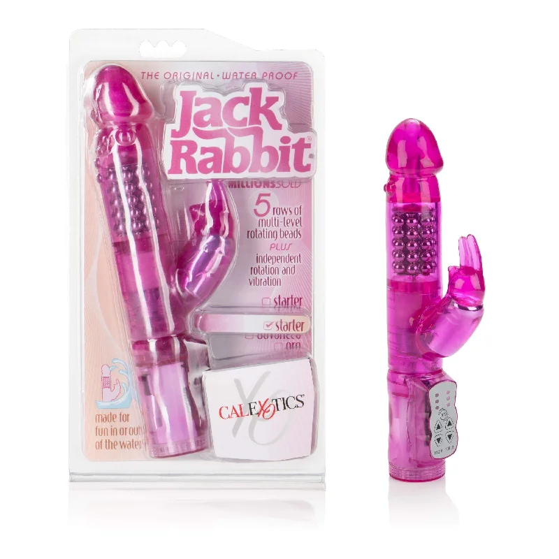 Vibrator customer favorite-California Exotics - The Original Waterproof 5 Rows Jack Rabbit Vibrator Starter (Pink)