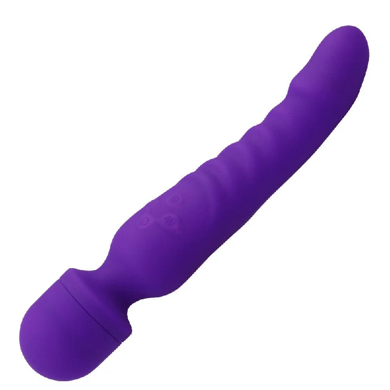 Vibrator chic style-Double End Anal Dildo Vibrator - AV Wand G-spot Prostate Milk Sex Toy Purple