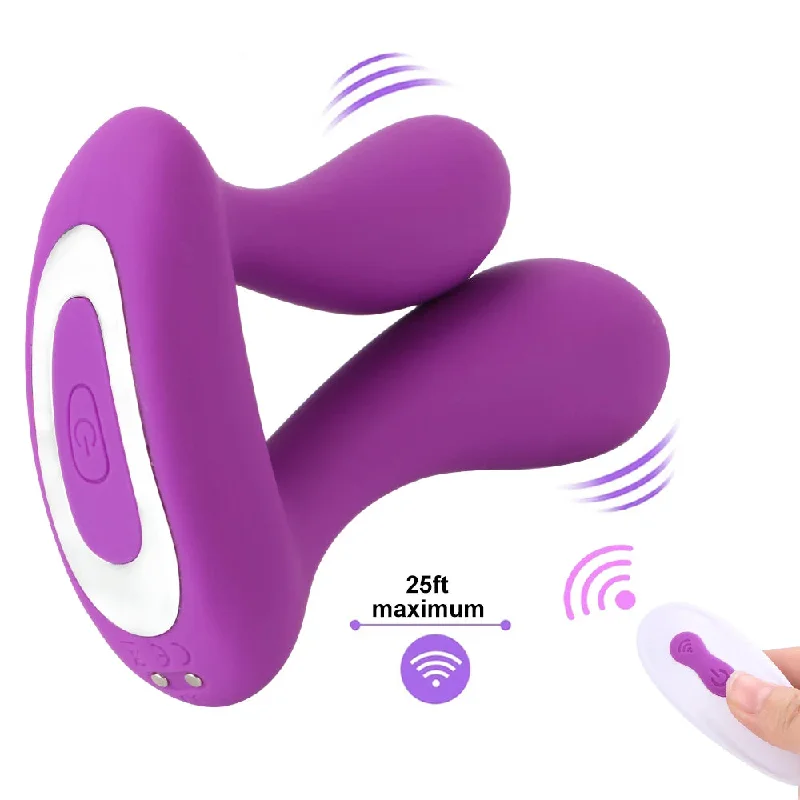 Vibrator max power-Remote Control Double Dildo Vibrator- Vibrating Butt Plug Panty Sex Toys