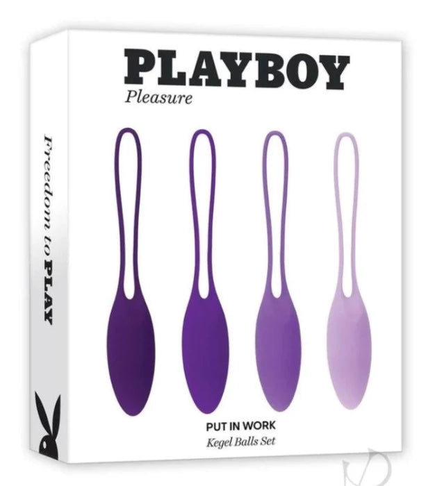 Sex toys with sleek finish-Playboy ''Put It To Work'' Kegal Ball 4pc Set