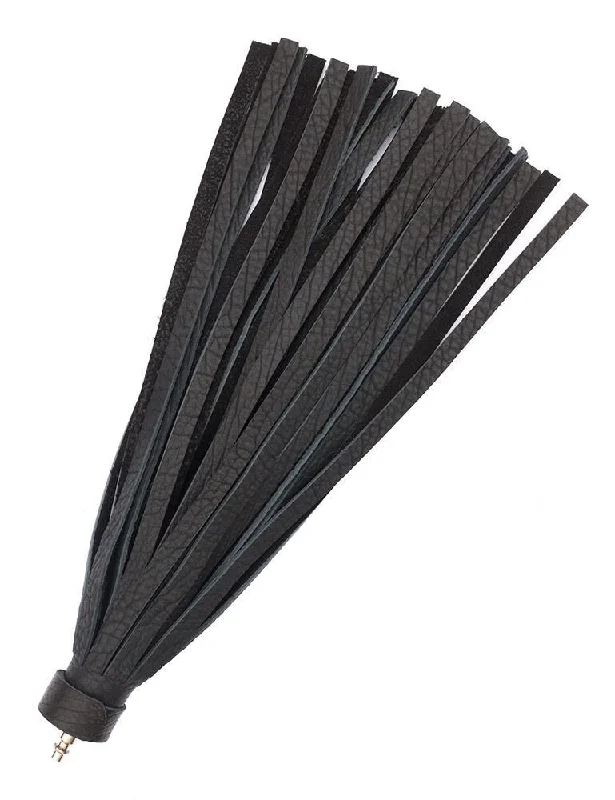 BDSM toy cuff colors-Black Leather Bison Hide Interchangeable Flogger 1/2"