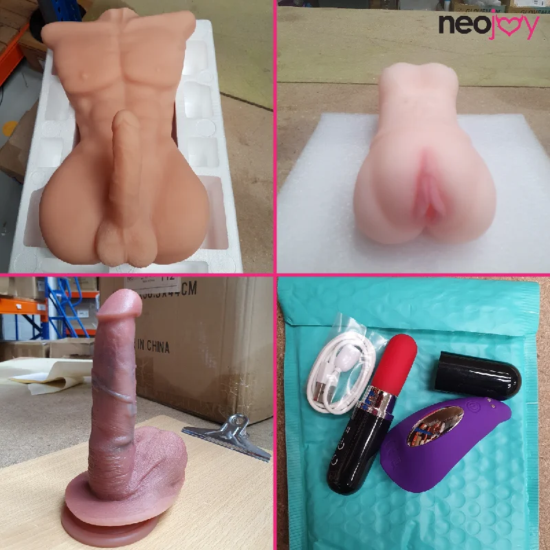 BDSM toy clamp innovations-Neojoy Male Doll torso with Penis - Pocket Pussy - Vibrator - Dildo Sex Toy