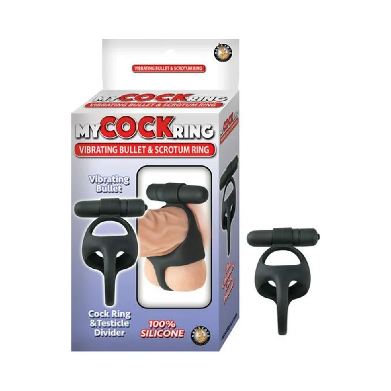 cock ring video guide-My Cock Ring Vibe Bullet Scrotum Ring Black