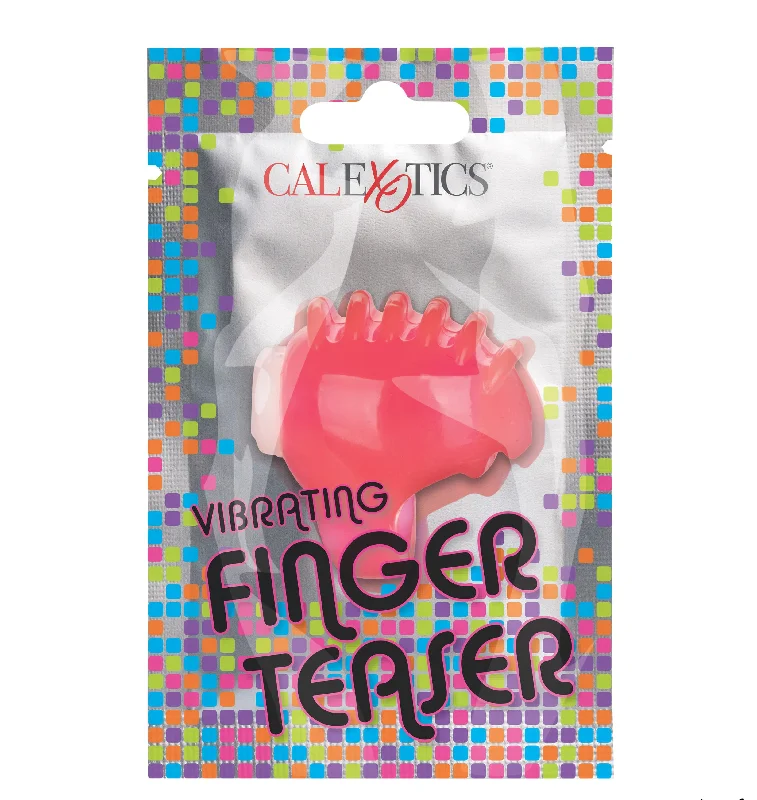 Vibrator gentle material-Foil Pack Vibrating Finger Teaser - Pink