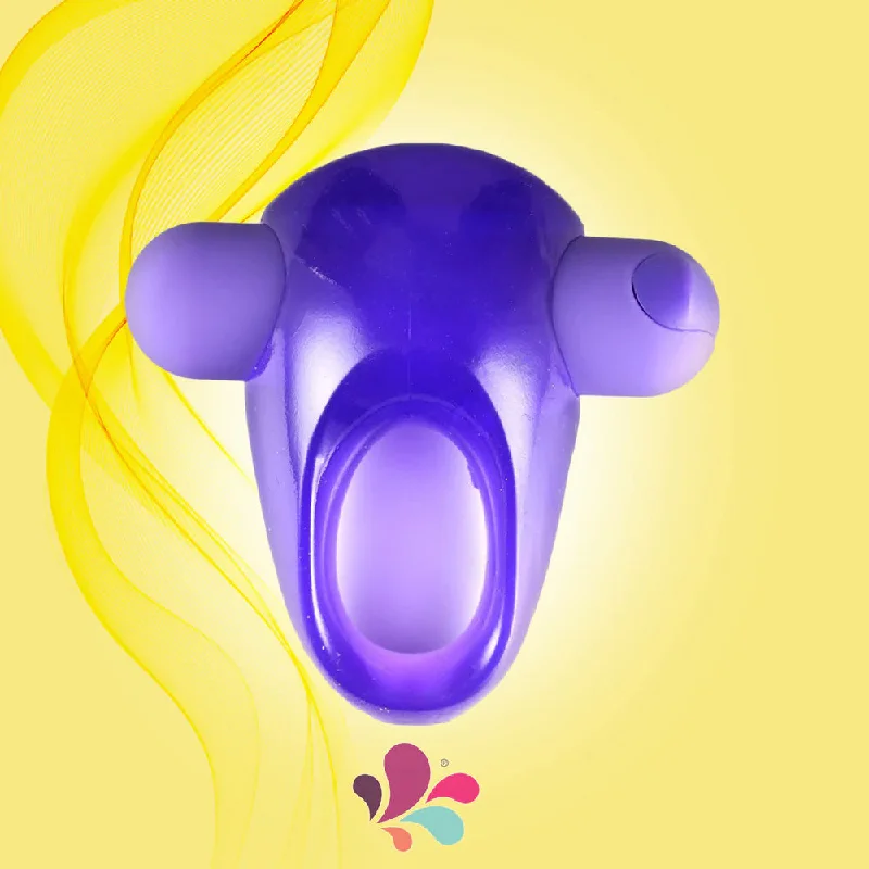 Vibrator special edition-Casey USB Rechargeable Vibrating Erection Enhancer Cock Ring Bullet Vibrator Purple