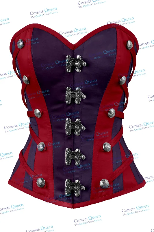 Corset dress with sheer train-Aisling Satin Overbust Corset With Buckles