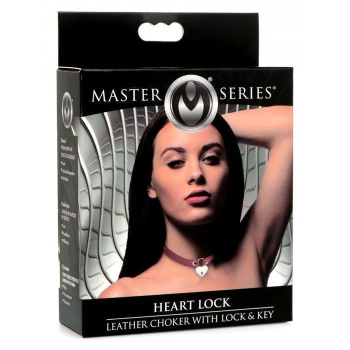 Quiet wearable vibes-MS ''Heart Lock'' Choker W/key -Red