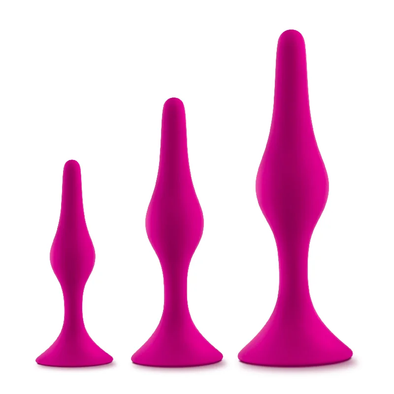 Silicone strap-on dildos-Luxe - Beginner Plug Kit - Pink