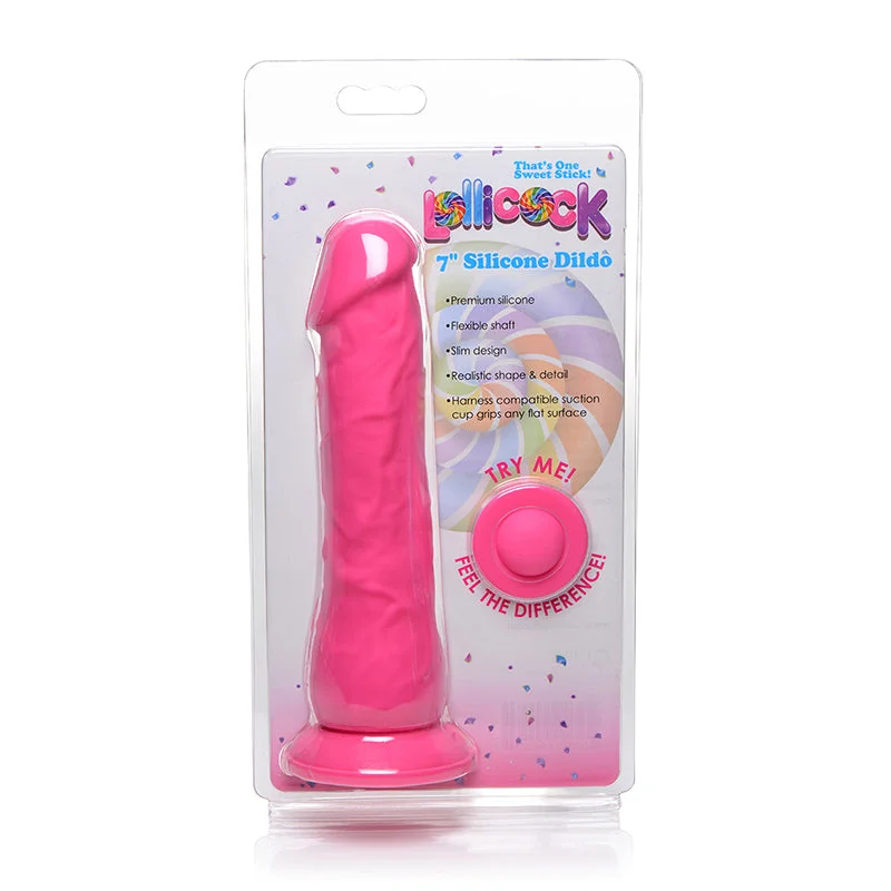 bumpy-dildo-Curve Toys Lollicock 7 in. Silicone Dildo with Suction Cup Cherry