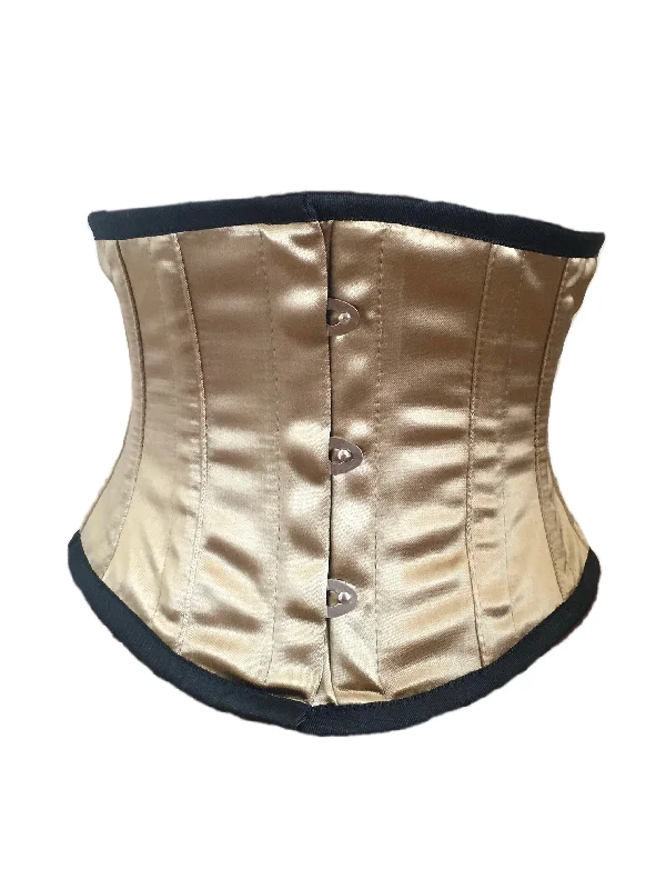 Corset dress for elegant night-Waspie Cincher Corset in Gold Satin