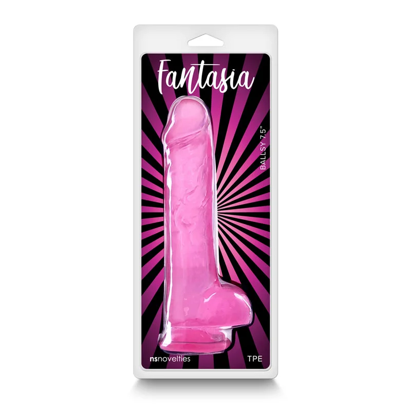 firm-dildo-Fantasia Ballsy 7.5 In. Jelly Dildo Pink