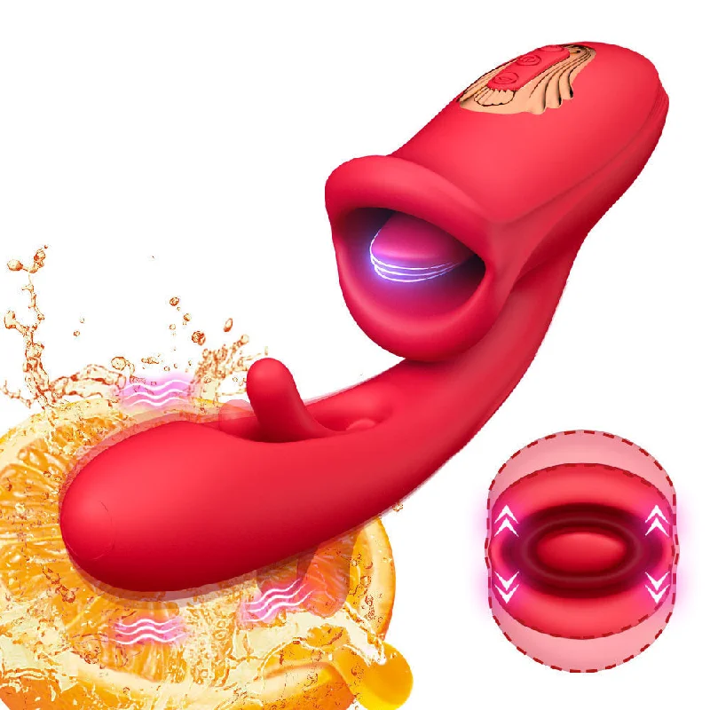 Vibrator chic shape-G Spot Vibrator Clit Tongue Oral Sex Toys - Double End Tickle Flapping Women Vibrator