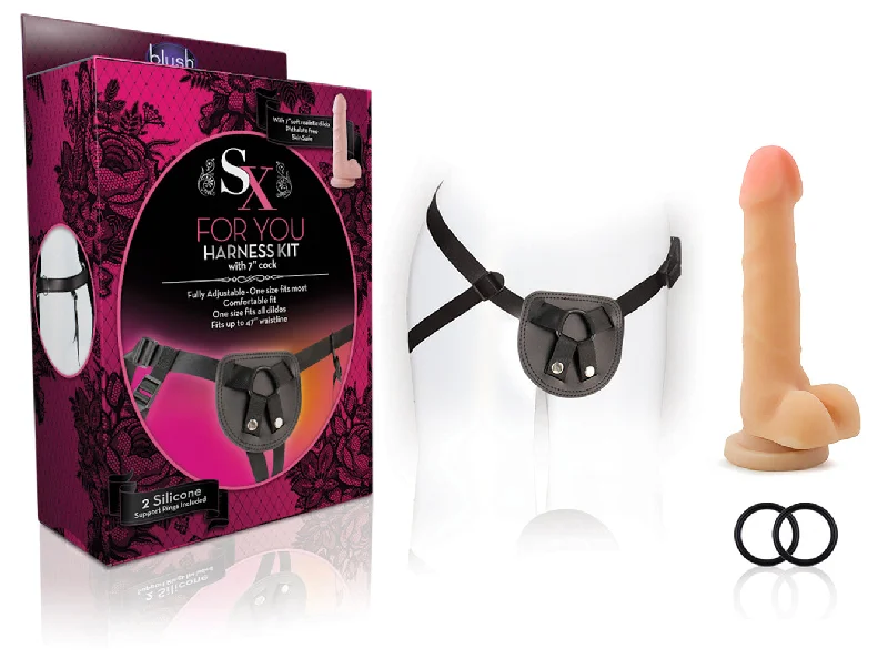 red-dildo-Title: "Beginner's Strap-On Harness Kit with 7-Inch Realistic Dildo"