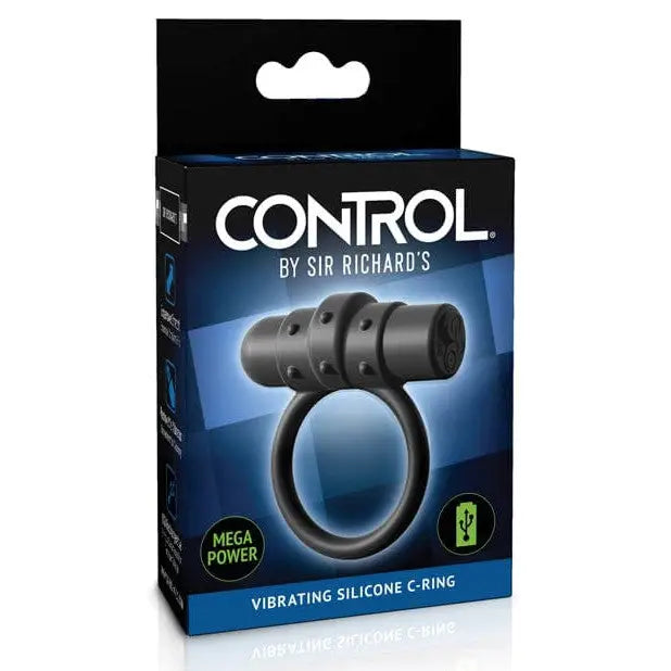 cock ring power indicator-Sir Richards Control Vibrating Silicone C-ring - Black