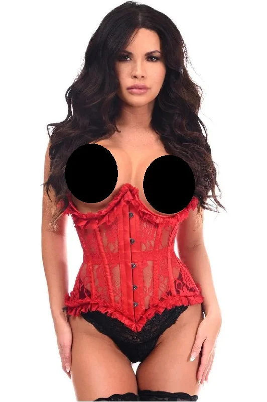 Sex toys with strong motors-Queen Top Drawer Sheer Lace Steel Boned Underbust Corset