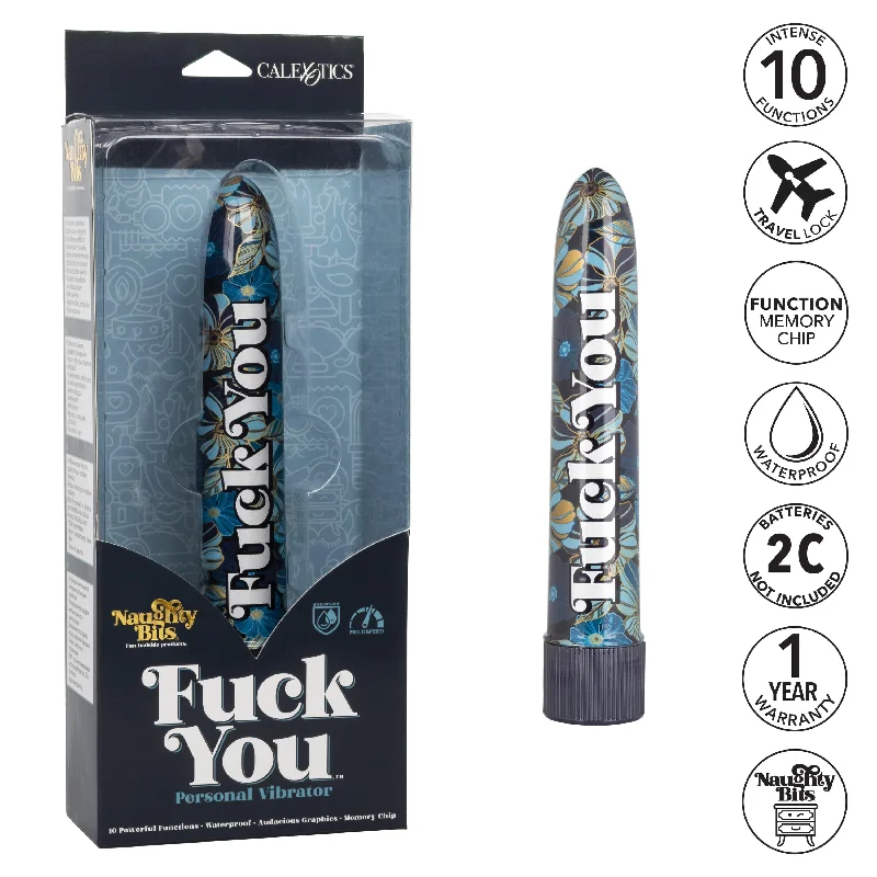 Vibrator app features-California Exotics - Naughty Bits Fuck You Personal Vibrator (Blue)