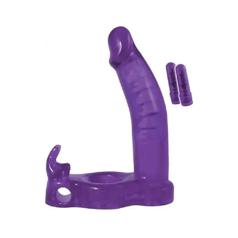 cock ring extreme-Double Penetrator Rabbit Cockring - Purple