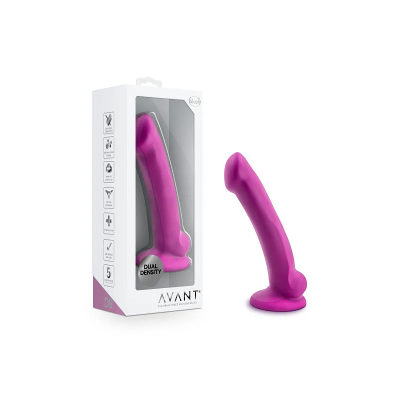 firm-dildo-Blush Avant D9 Ergo Mini 7 in. Dual Density Silicone Dildo with Suction Cup Violet