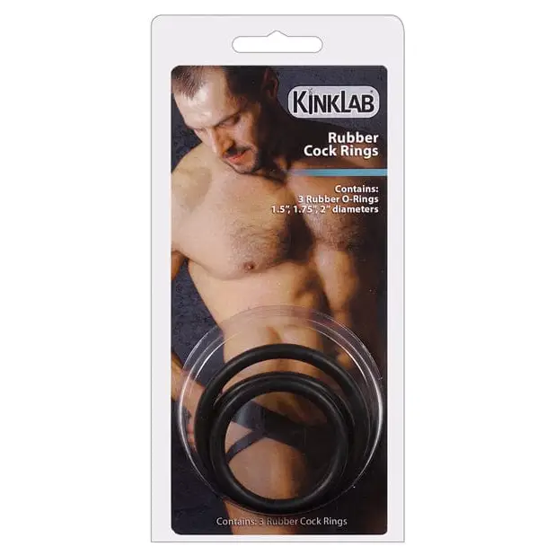 cock ring eco conscious-Kinklab Rubber Cock Ring - Pack Of 3