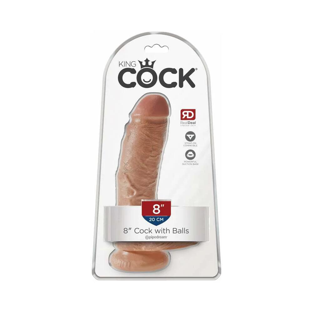 blue-dildo-Pipedream King Cock 8 in. Cock With Balls Realistic Suction Cup Dildo