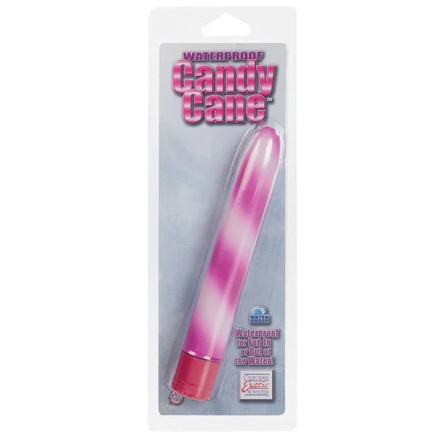 Vibrator sleek packaging-California Exotics - Candy Cane Waterproof Vibrator (Pink)