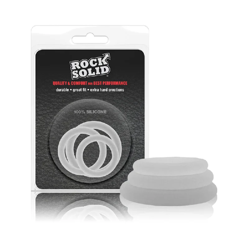 cock ring heat sensor-Rock Solid Gasket Translucent Silicone 3pc Set (.75",1",1.25")