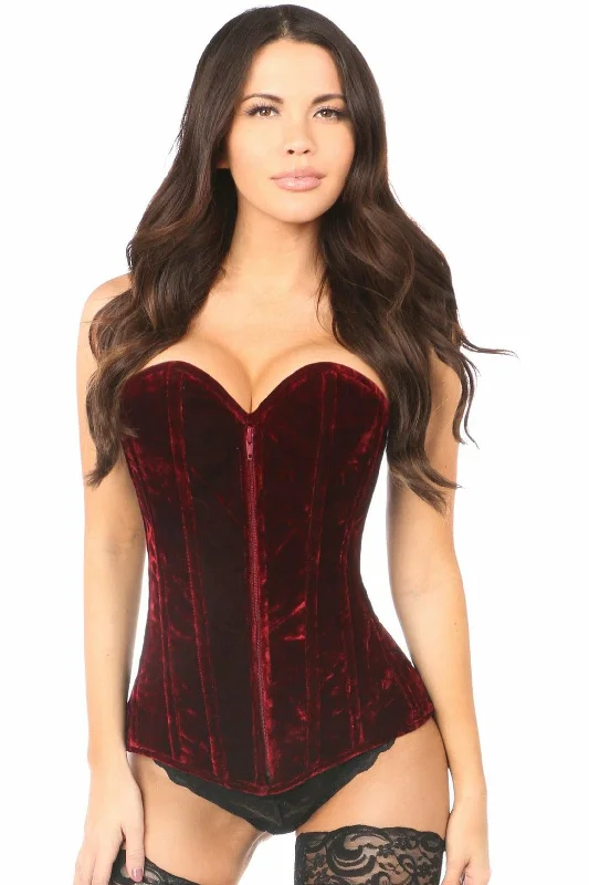 Rechargeable bullet vibes-Queen Size Lavish Crushed Velvet Corset