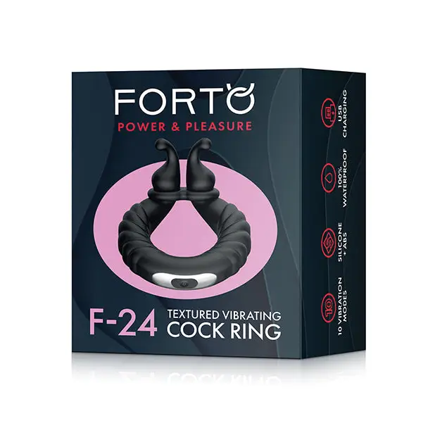 cock ring wellness-Forto F-24 Rechargeable Silicone Textured Vibrating Cock Ring