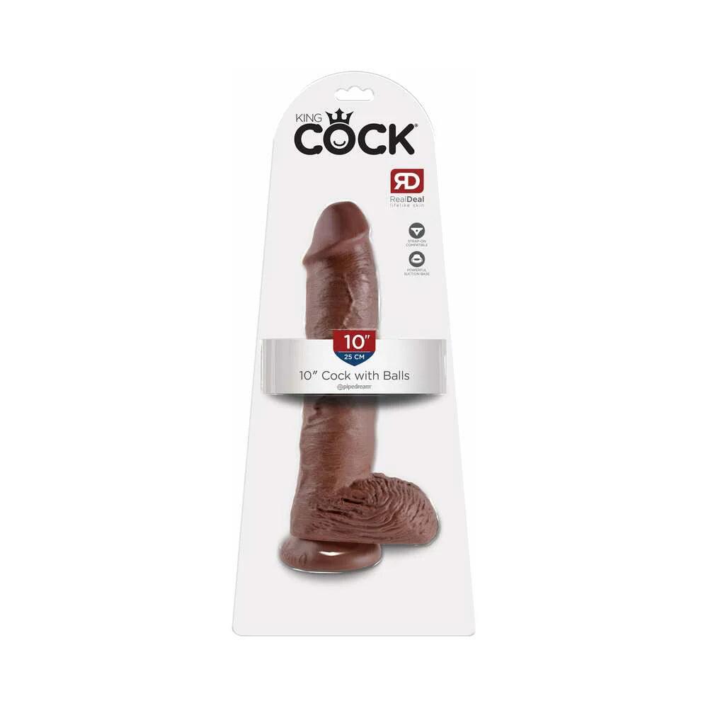 firm-dildo-Pipedream King Cock 10 in. Cock With Balls Realistic Suction Cup Dildo