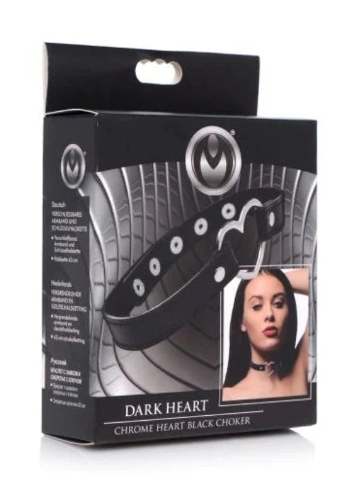 Sex toys with quiet operation-MS ''Dark Heart'' Chrome Heart Choker