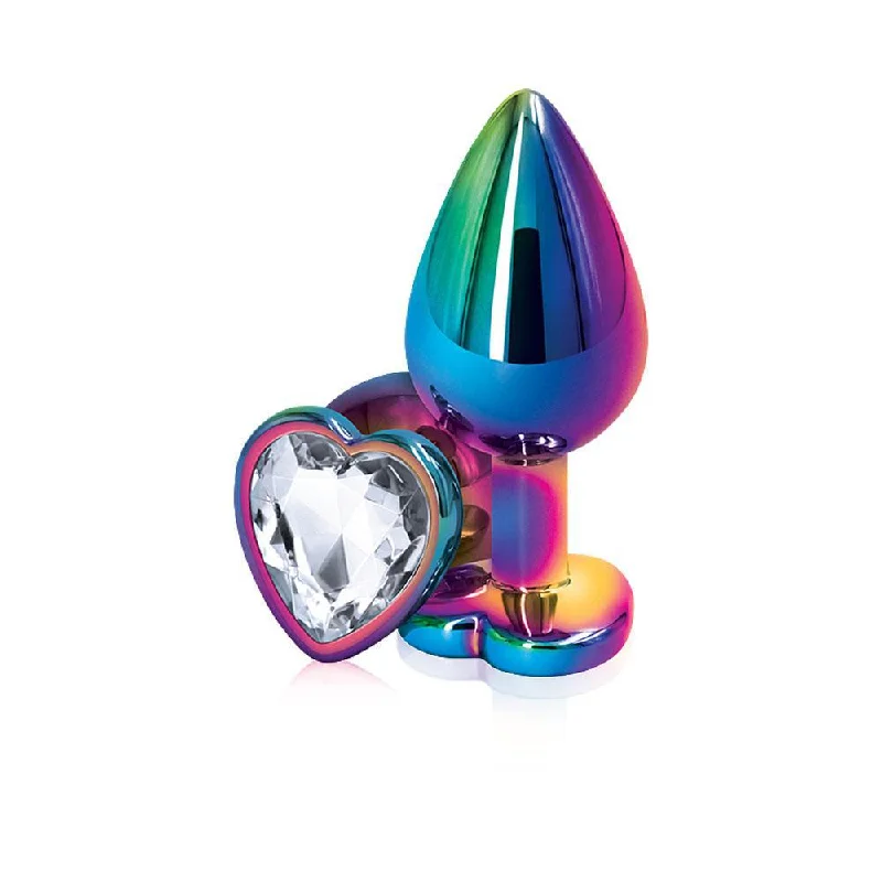 Sex toys with long battery-Rear Assets - Multicolor Heart - Medium - Clear