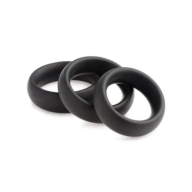 cock ring mood boost-Master Series 3 Piece Silicone Cock Ring Set - Black