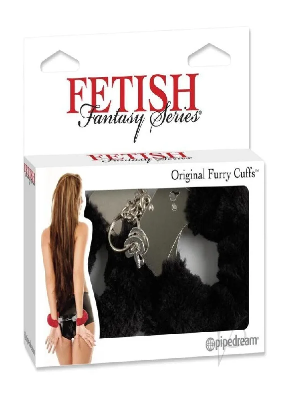 Quiet thrusting stimulators-FF ''Original'' Furry Cuffs -Black