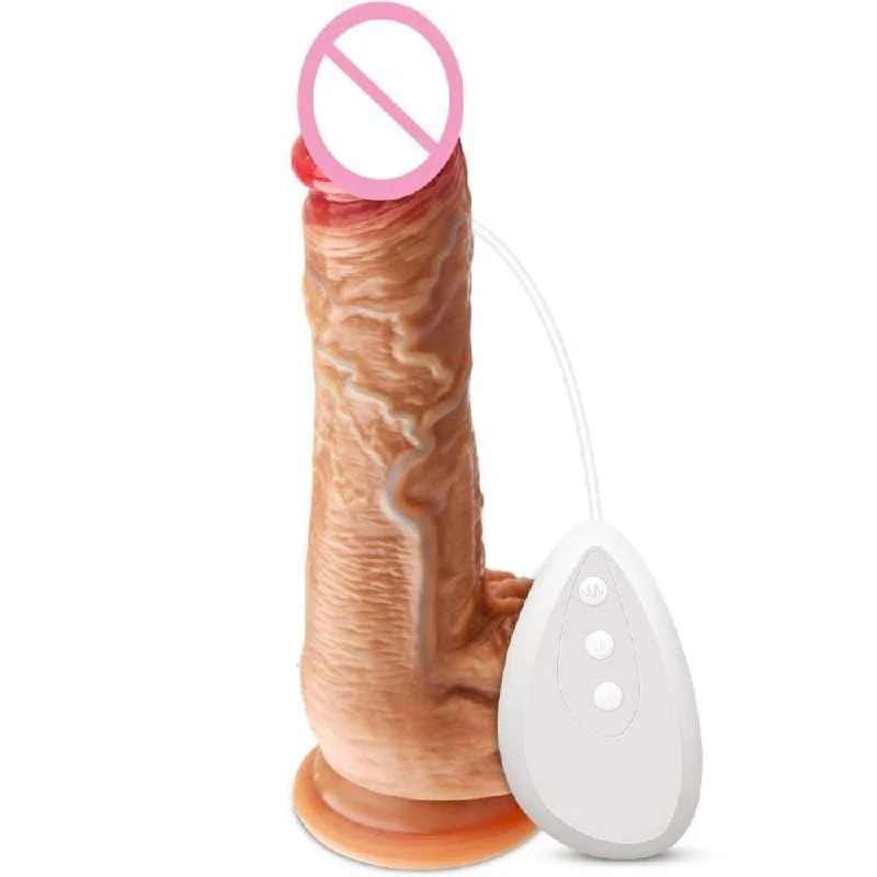 Vibrator popular choice-Realistic Heated Silicone Thrusting Dildo Vibrator |/|Vibrating Pulsating