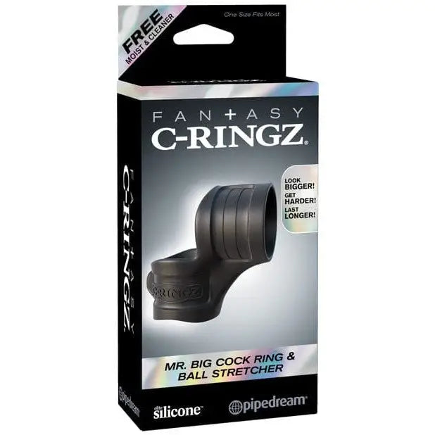 cock ring balanced weight-Fantasy C-ringz Mr. Big Cock Ring & Ball Stretcher - Black