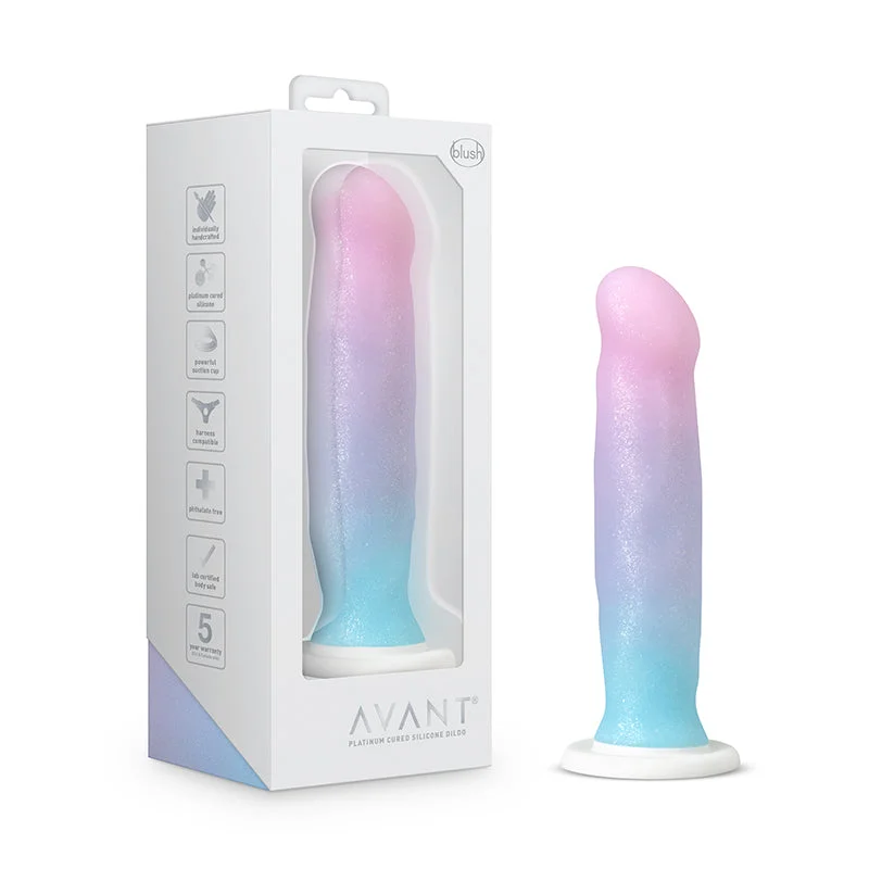 bumpy-dildo-Blush Avant D17 Lucky 8 in. Silicone Dildo with Suction Cup