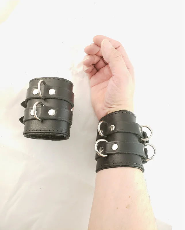 BDSM toy flogger sales-Double Buckle Wrist Restraint Cuff  BDSM