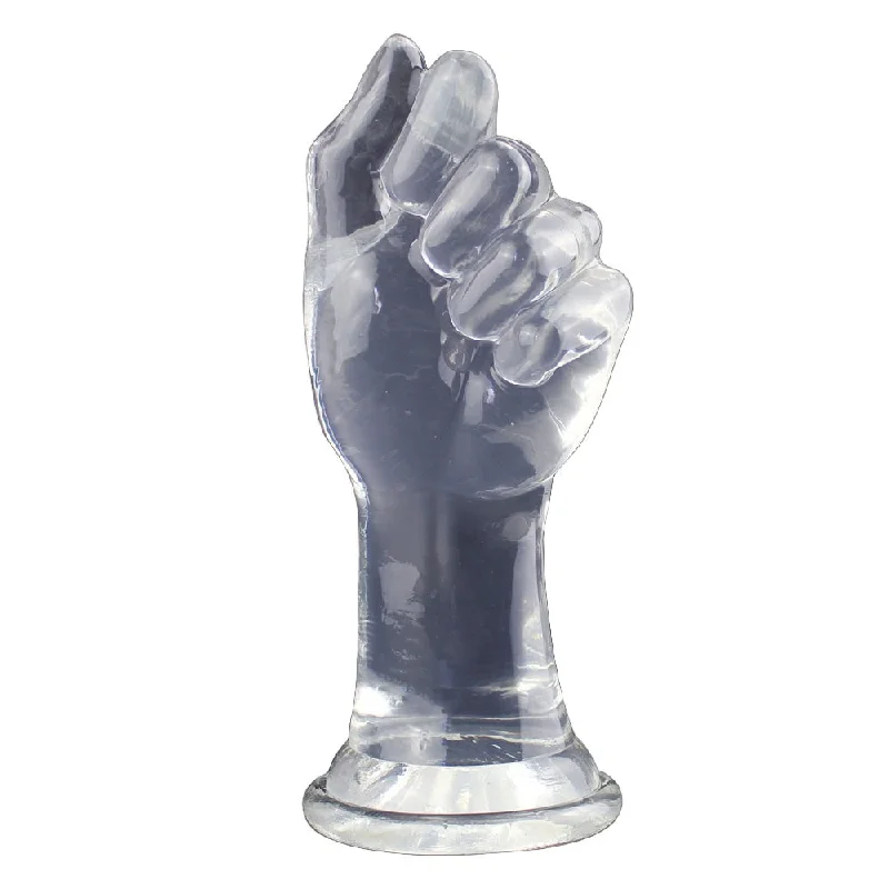 ceramic-dildo-Come Closer Clear Play Fist No 5 | Suction Cup | Flexible O.5 KG  | Free Satin Bag