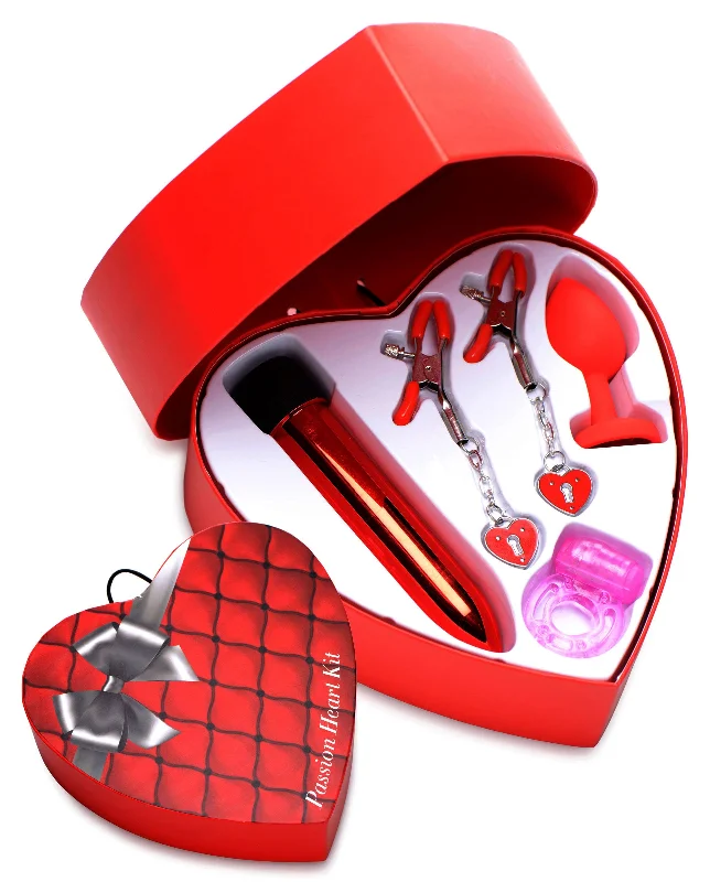 Glass anal plugs-Passion Heart Gift Set