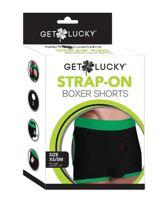 Quiet prostate vibes-Get Lucky Strap On Boxers – XS/S Black-green