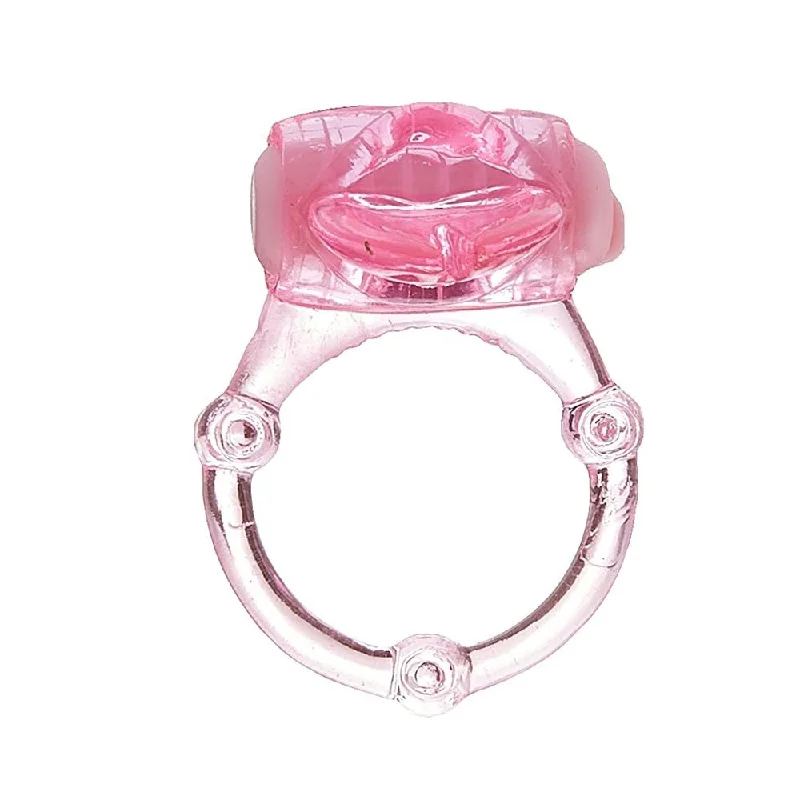 cock ring loose fit-Nubbie Tongue Magenta Pink Vibrating Cock Ring