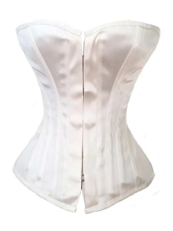 Corset in light ivory-Bridal Classic Overbust Corset in White Satin